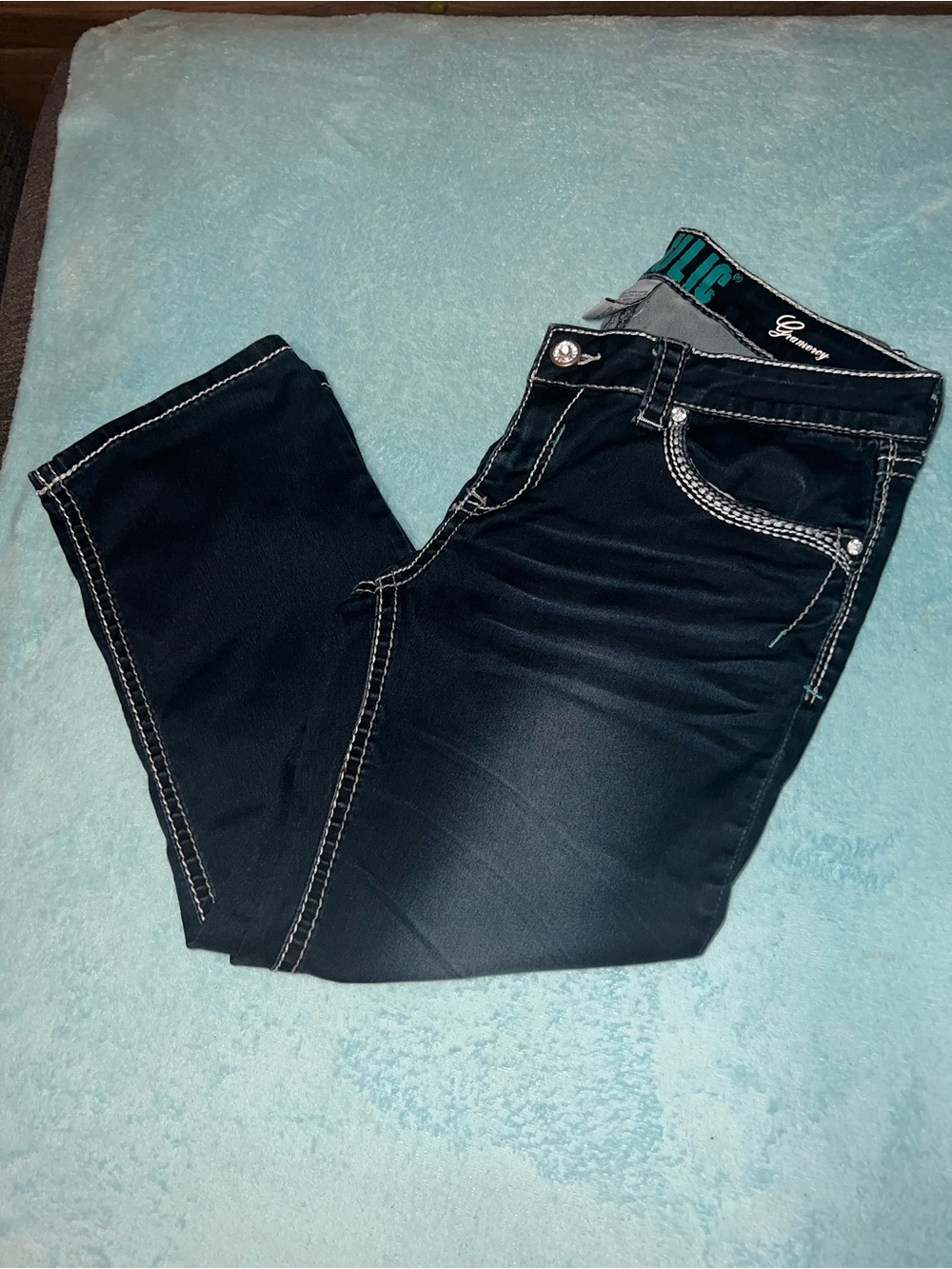 Hydraulic Black Jeans with White Contrast Stitching